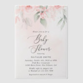 Blush Flowers, Pink Flowers, Boho, Baby shower Vellum Uitnodigingen (Voorkant)