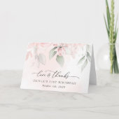 Blush Flowers, Pink Flowers, Boho, Birthday Bedankkaart (Voorkant)