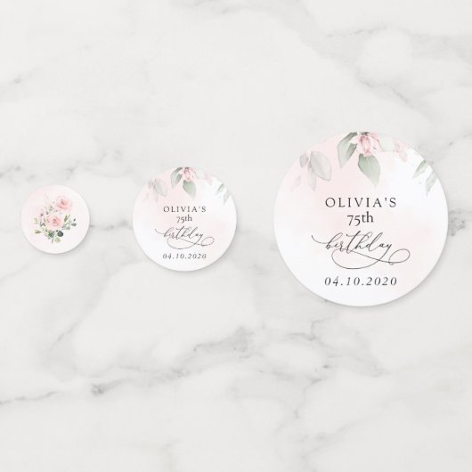 Blush Flowers, Pink Flowers, Boho, Birthday Confetti (Voorkanten)