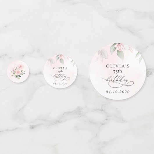 Blush Flowers, Pink Flowers, Boho, Birthday Confetti (Achterkanten)