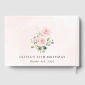 Blush Flowers, Pink Flowers, Boho, Birthday Gastenboek (Achterkant)