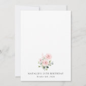 Blush Flowers, Pink Flowers, Boho, Birthday Kaart (Achterkant)