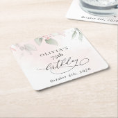 Blush Flowers, Pink Flowers, Boho, Birthday Kartonnen Onderzetters (Schuin)