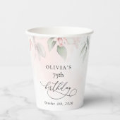 Blush Flowers, Pink Flowers, Boho, Birthday Papieren Bekers (Voorkant)