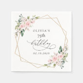 Blush Flowers, Pink Flowers, Boho, Birthday Servet (Voorkant)