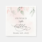 Blush Flowers, Pink Flowers, Boho, Birthday Servet (Voorkant)