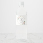 Blush Flowers, Pink Flowers, Boho, Birthday Waterfles Etiket (Voorkant)