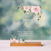 Blush Flowers, Pink Flowers, Boho, Mimosa Bar Acryl Bord (Neutraal)