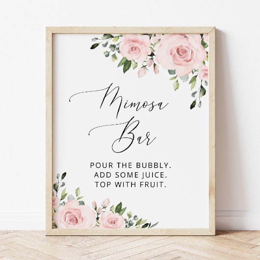 Blush Flowers, Pink Flowers, Boho, Mimosa Bar Poster