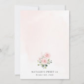 Blush Flowers, Pink Flowers, Boho, Sweet 16 Kaart (Achterkant)