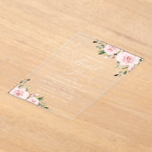 Blush Flowers, Pink Flowers, Boho, Vrijgezellenfee Acryl Uitnodigingen (Laagn)