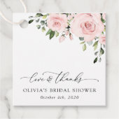 Blush Flowers, Pink Flowers, Boho, Vrijgezellenfee Bedankjes Labels (Voorkant)
