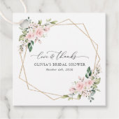 Blush Flowers, Pink Flowers, Boho, Vrijgezellenfee Bedankjes Labels (Voorkant)