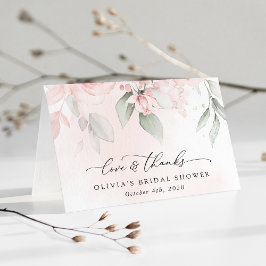 Blush Flowers, Pink Flowers, Boho, Vrijgezellenfee Bedankkaart