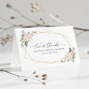 Blush Flowers, Pink Flowers, Boho, Vrijgezellenfee Bedankkaart