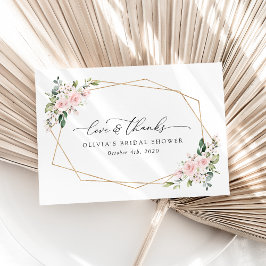 Blush Flowers, Pink Flowers, Boho, Vrijgezellenfee Bedankkaart