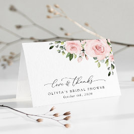 Blush Flowers, Pink Flowers, Boho, Vrijgezellenfee Bedankkaart