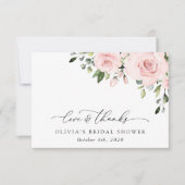 Blush Flowers, Pink Flowers, Boho, Vrijgezellenfee Bedankkaart (Voorkant)
