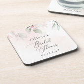 Blush Flowers, Pink Flowers, Boho, Vrijgezellenfee Bier Onderzetter (Linkerzijde)