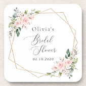 Blush Flowers, Pink Flowers, Boho, Vrijgezellenfee Bier Onderzetter (Voorkant)