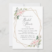 Blush Flowers, Pink Flowers, Boho, Vrijgezellenfee Kaart (Voorkant)