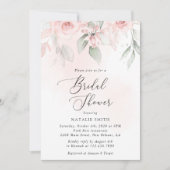 Blush Flowers, Pink Flowers, Boho, Vrijgezellenfee Kaart (Voorkant)