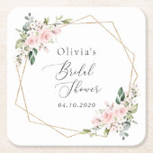 Blush Flowers, Pink Flowers, Boho, Vrijgezellenfee Kartonnen Onderzetters (Voorkant)