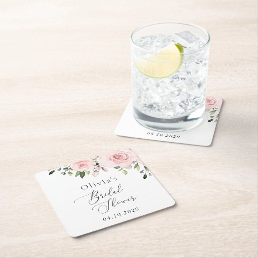 Blush Flowers, Pink Flowers, Boho, Vrijgezellenfee Kartonnen Onderzetters (Insitu)