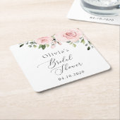 Blush Flowers, Pink Flowers, Boho, Vrijgezellenfee Kartonnen Onderzetters (Schuin)