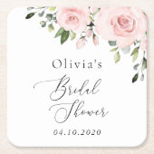 Blush Flowers, Pink Flowers, Boho, Vrijgezellenfee Kartonnen Onderzetters (Voorkant)