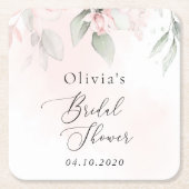 Blush Flowers, Pink Flowers, Boho, Vrijgezellenfee Kartonnen Onderzetters (Voorkant)