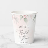 Blush Flowers, Pink Flowers, Boho, Vrijgezellenfee Papieren Bekers (Achterkant)