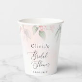 Blush Flowers, Pink Flowers, Boho, Vrijgezellenfee Papieren Bekers (Voorkant)