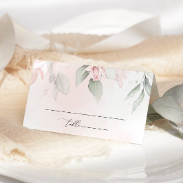 Blush Flowers, Pink Flowers, Boho, Vrijgezellenfee Plaatskaartje