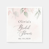 Blush Flowers, Pink Flowers, Boho, Vrijgezellenfee Servet (Voorkant)