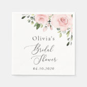 Blush Flowers, Pink Flowers, Boho, Vrijgezellenfee Servet (Voorkant)