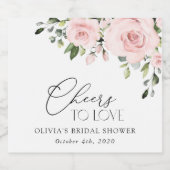 Blush Flowers, Pink Flowers, Boho, Vrijgezellenfee Sparkling Wijnetiket (Enkel label)