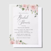 Blush Flowers, Pink Flowers, Boho, Vrijgezellenfee Vellum Uitnodigingen (Offset)