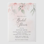 Blush Flowers, Pink Flowers, Boho, Vrijgezellenfee Vellum Uitnodigingen (Voorkant)