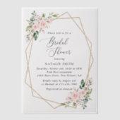 Blush Flowers, Pink Flowers, Boho, Vrijgezellenfee Vellum Uitnodigingen (Voorkant)