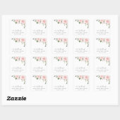Blush Flowers, Pink Flowers, Boho, Vrijgezellenfee Vierkante Sticker (Vel)