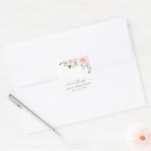 Blush Flowers, Pink Flowers, Boho, Vrijgezellenfee Vierkante Sticker (Envelop)