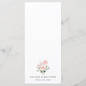 Blush Flowers, Pink Flowers, Boho, Wedding Menu (Achterkant)