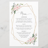 Blush Flowers, Pink Flowers, Boho, Wedding Menu (Voorkant)