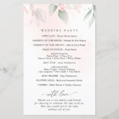 Blush Flowers, Pink Flowers, Boho, Wedding Program (Achterkant)