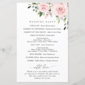 Blush Flowers, Pink Flowers, Boho, Wedding Program (Achterkant)