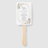 Blush Flowers, Pink Flowers, Boho, Wedding Program Handwaaier (Voorkant)