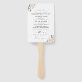 Blush Flowers, Pink Flowers, Boho, Wedding Program Handwaaier (Achterkant)