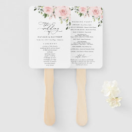 Blush Flowers, Pink Flowers, Boho, Wedding Program Handwaaier