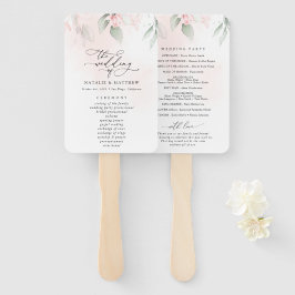 Blush Flowers, Pink Flowers, Boho, Wedding Program Handwaaier